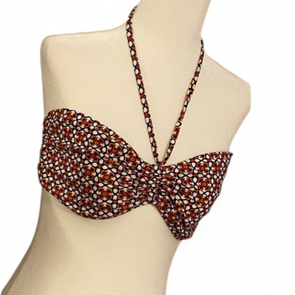 Old Navy Blue White and Orange Women’s Medium Summer Vacation Boho Bikini Top‎